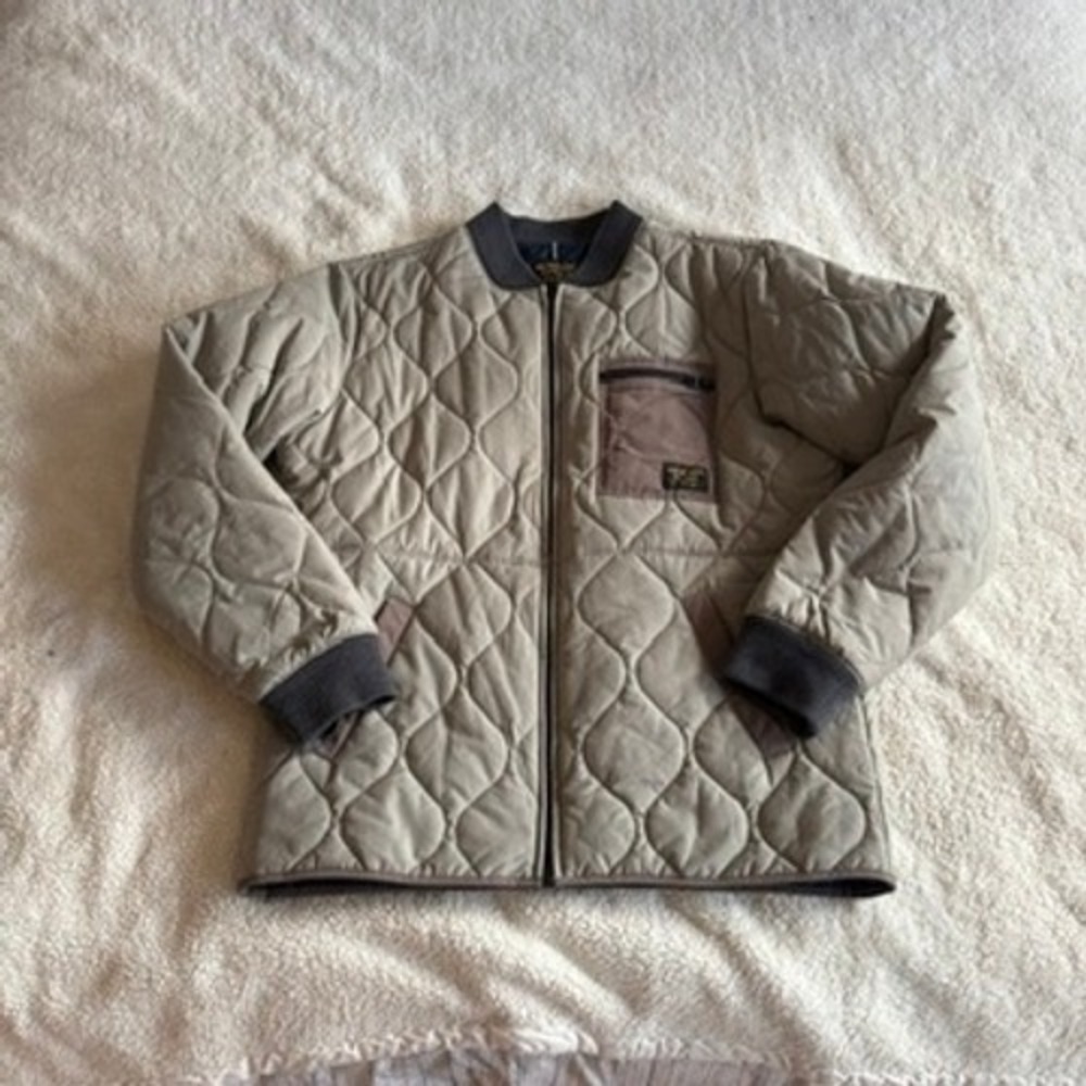Burton Men's Mallett Jacket Size L Tan Khaki Full Zip Quilted